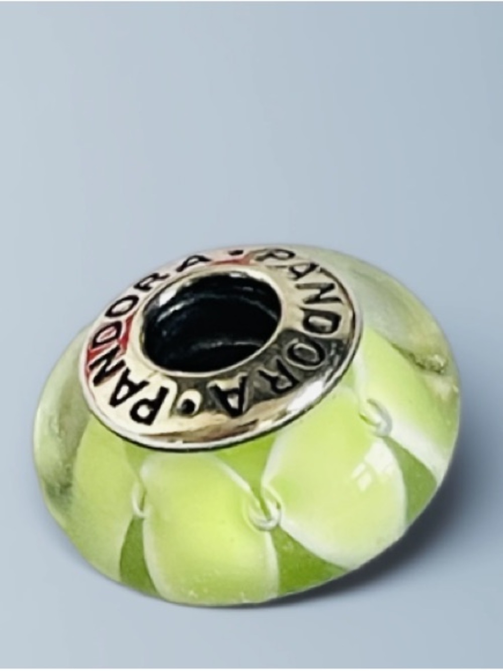 Pandora Green Flower Murano Glass Charm